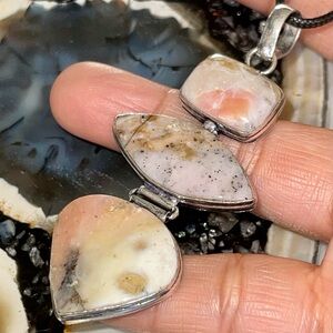 Petite Pink Peruvian Opal Pendant 2 7/8”